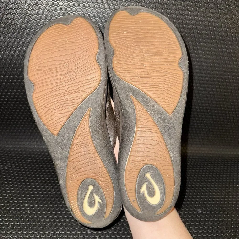 Olukai Kulapa Kai Brown Outdoor Summer Flip Flop Sandals Women’s Size 9